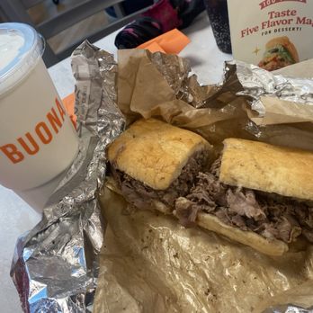 Buona - Italian Beef and strawberry shake - Burgers Near Me - Oak Creek, Wisconsin