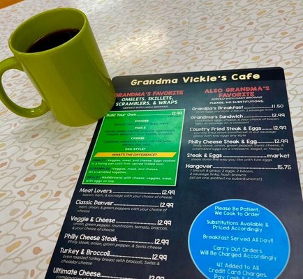 Menu photo 1 Grandma Vickie's Cafe Lake Geneva, WI