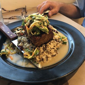 Breakwater Restaurant - Asian Tuna special - seared tuna with coconut teriyaki sauce and Asian slaw over rice - Seafood Near Me - Hatteras, North Carolina Breakwater Restaurant - Asian Tuna special - seared tuna with coconut teriyaki sauce and Asian slaw over rice - Seafood Near Me - Hatteras, North Carolina