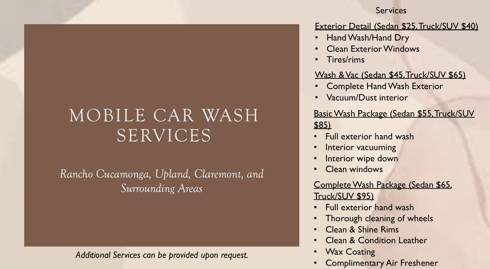SPLASH PRO MOBILE CAR WASH Request a Quote Rancho Cucamonga, CA Yelp