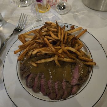 Medium Rare - Entree - Collette steak in special sauce, and fries - Steakhouses Near Me - Houston, Texas Medium Rare - Entree - Collette steak in special sauce, and fries - Steakhouses Near Me - Houston, Texas
