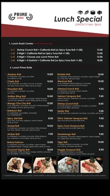 Menu photo 8 Prime Sushi Bar Kansas City, MO Menu photo 8 Prime Sushi Bar Kansas City, MO