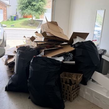 Junk King San Antonio - Cardboard boxes and Bags of Styrofoam and cardboard. - Junk Removal & Hauling Near Me - San Antonio, Texas
