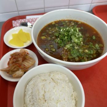 Red Dragon - Spicy Beef Soup with Rice + kimchi from the gracious owners! - Noodles Near Me - Diamond Bar, California Red Dragon - Spicy Beef Soup with Rice + kimchi from the gracious owners! - Noodles Near Me - Diamond Bar, California
