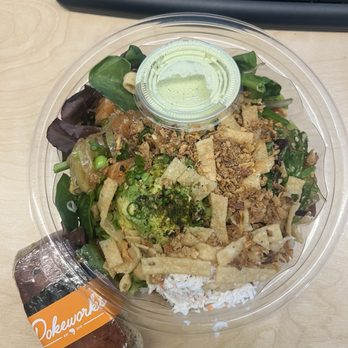 Pokeworks - Poke Bowl (Regular) and Spam Masubi - Salad Near Me - San Francisco, California