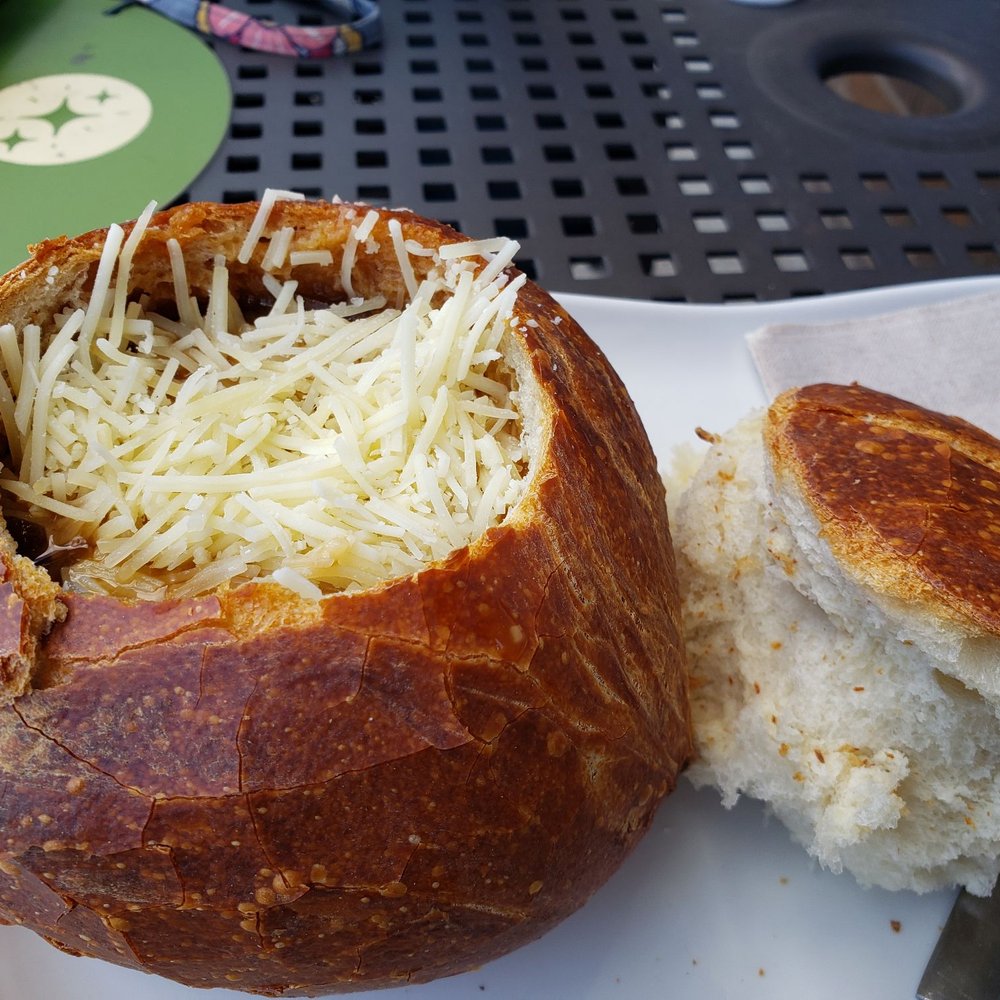 French onion soup in a bread bowl French onion soup in a bread bowl
