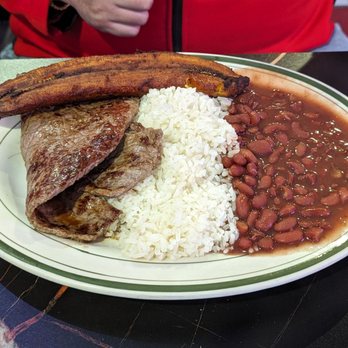 Mr Pollo Bayside - Carne Asada with rice, beans and plantains - Spanish Near Me - Bayside, New York