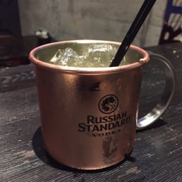 Moscow mule in a legit copper mug