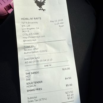 Howlin' Ray's - My order - Southern Near Me - Los Angeles, California Howlin' Ray's - My order - Southern Near Me - Los Angeles, California