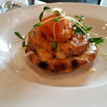 The Martini House - Salmon Burger with smoked lemon salmon on top - Bars Near Me - Burlington, Ontario The Martini House - Salmon Burger with smoked lemon salmon on top - Bars Near Me - Burlington, Ontario