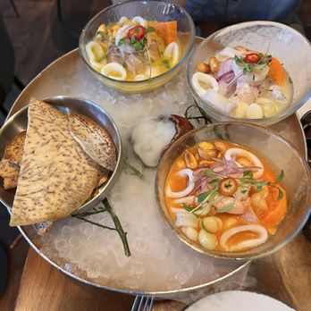 Limón - Trio ceviche (I'd get fish only next time) - Peruvian Near Me - Mountain View, California
