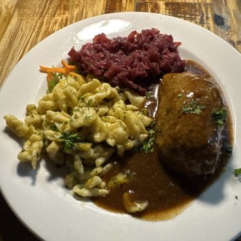 Restaurant Edelweiss - Rolauden with spaztle and red cabbage - German Near Me - Bradenton, Florida Restaurant Edelweiss - Rolauden with spaztle and red cabbage - German Near Me - Bradenton, Florida