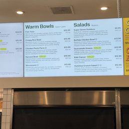 Warm Bowls and Salads menu section