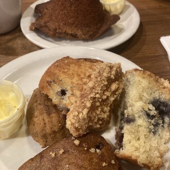 Mimi's Cafe - Blueberry Crumble muffin, Honey bran muffin, and the Carrot Raison Madeleines - Breakfast & Brunch Near Me - Anaheim, California