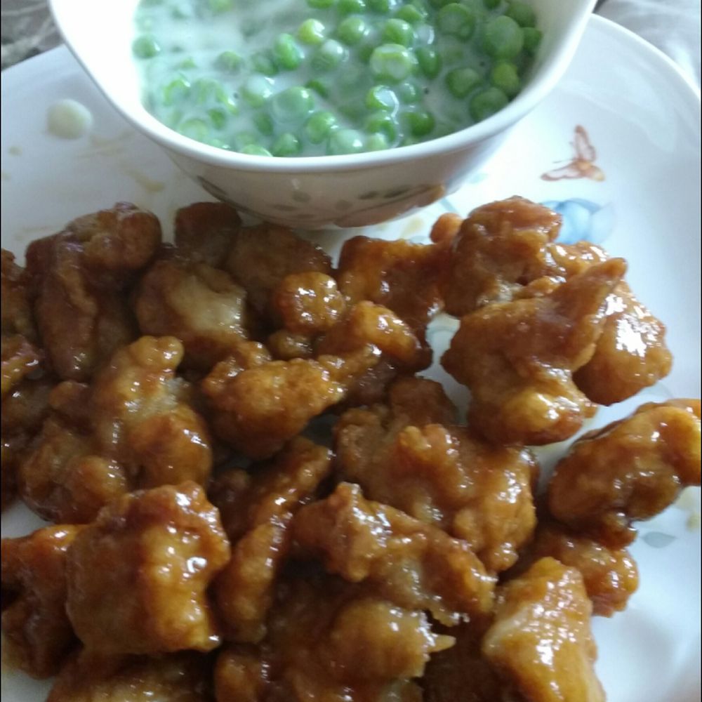 Trader Joe's - Orange Chicken (glazed) with sweet petite peas (creamed) one of our Favorites! - Grocery Near Me - Indianapolis, Indiana Trader Joe's - Orange Chicken (glazed) with sweet petite peas (creamed) one of our Favorites! - Grocery Near Me - Indianapolis, Indiana