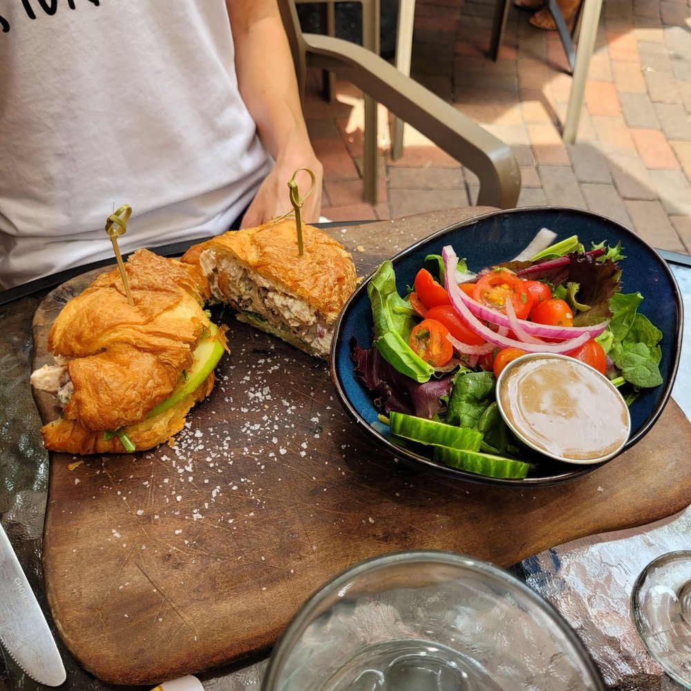 Third Wave Cafe - Chicken salad sandwich and side salad - Creperies Near Me - New Smyrna Beach, Florida