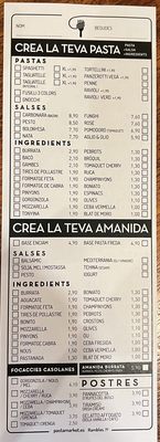 Menu photo 4 Pasta Market Barcelona, B