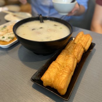 Mr. Champion - Pork and Preserved Egg Porridge with Youtiao. The pork chunks were very flavorful - Cantonese Near Me - Arcadia, California Mr. Champion - Pork and Preserved Egg Porridge with Youtiao. The pork chunks were very flavorful - Cantonese Near Me - Arcadia, California
