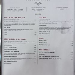 The Market Restaurant - Menu