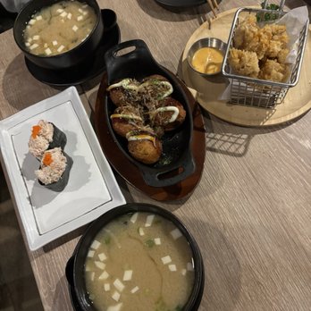 Bleu Bear Sushi - Miso Soup, Takoyaki, and Chicken Karagge - Sushi Bars Near Me - Bedford, Texas