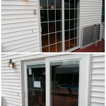 Mass Walls - New sliding door with built-in blinds - Drywall Installation & Repair Near Me - Bellingham, Massachusetts