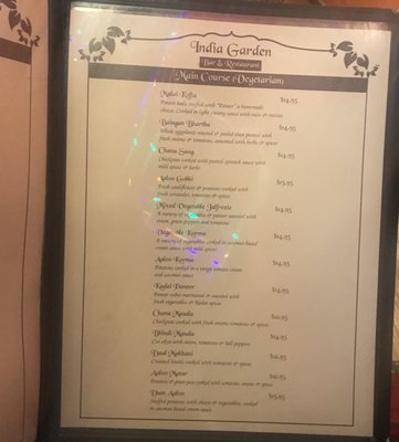 Menu photo 1 India Garden Lakewood, OH