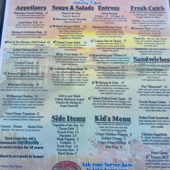 The Conch House Restaurant - Menu - Caribbean Near Me - Saint Augustine, Florida