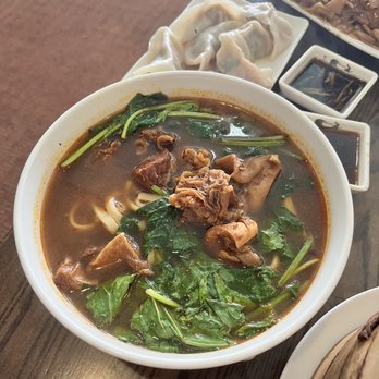 Dumpling Cafe - D1. Braises Beef Brisket Noodles Soup with Spinach - Taiwanese Near Me - Boston, Massachusetts Dumpling Cafe - D1. Braises Beef Brisket Noodles Soup with Spinach - Taiwanese Near Me - Boston, Massachusetts