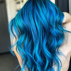 Hair By Travis Ryan Smith - Blue balayage. Vivid hair color