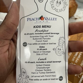 Peach Valley Cafe - Kids menu - Breakfast & Brunch Near Me - Maitland, Florida Peach Valley Cafe - Kids menu - Breakfast & Brunch Near Me - Maitland, Florida