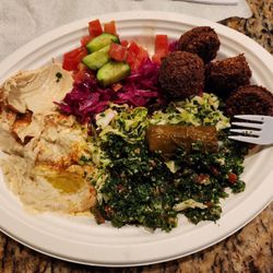Joe's Falafel - The veggies plate... already started.