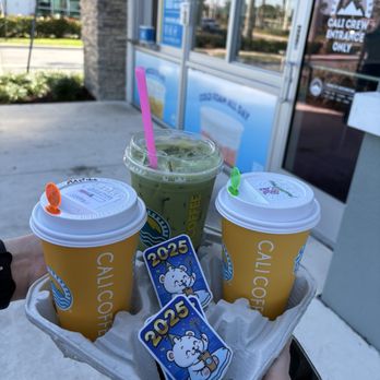 Cali Coffee - Sticker and matchas to start the new year right - Coffee & Tea Near Me - Cooper City, Florida