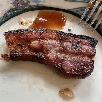 Peter Luger - Luger's Sizzling Bacon, Extra Thick by the Slice - Steakhouses Near Me - Brooklyn, New York Peter Luger - Luger's Sizzling Bacon, Extra Thick by the Slice - Steakhouses Near Me - Brooklyn, New York
