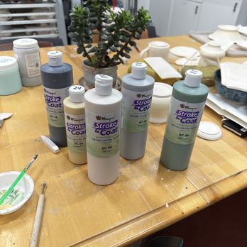 Katie's Clay Studio - Assortment of glazes (there's a whole super organized wall of them!) - Arts & Crafts Near Me - Gibsonia, Pennsylvania