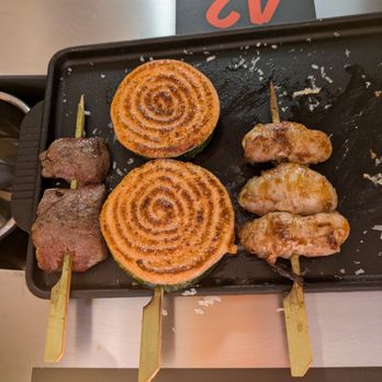 Chubby Don - beef tongue, zucchini with mentaiko, lychee pork belly - Japanese Near Me - Arcadia, California Chubby Don - beef tongue, zucchini with mentaiko, lychee pork belly - Japanese Near Me - Arcadia, California
