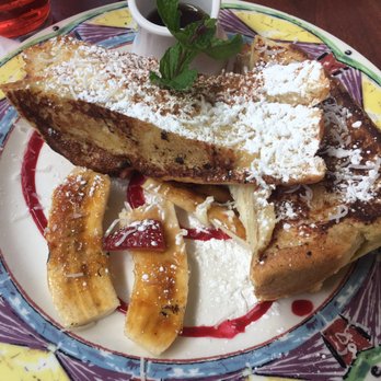 Miss Shirley's Cafe, Inner Harbor - Coconut Coconut Cream Stuffed French Toast, delicious but a very large portion. - Breakfast & Brunch Near Me - Baltimore, Maryland