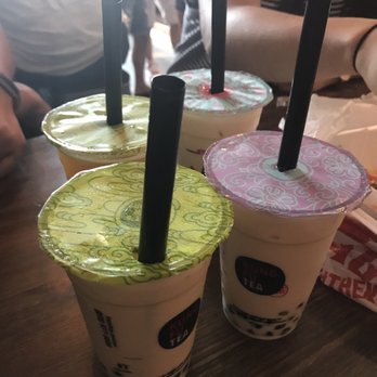 Kung Fu Tea - honey milk green tea with no ice. still cold since they shake the drinks with ice. - Coffee & Tea Near Me - Denver, Colorado