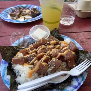 Hāna Highway Lū’au - Ahi poke plate $18 TASTY - Hawaiian Near Me - Hana, Hawaii Hāna Highway Lū’au - Ahi poke plate $18 TASTY - Hawaiian Near Me - Hana, Hawaii