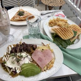 Tinga Crepe, steak panini, chilaquiles w skirt steak Tinga Crepe, steak panini, chilaquiles w skirt steak