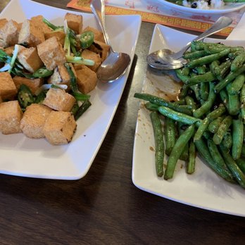 Ho - Wah - Salt and Pepper Tofu Dish with green onions and jalapeños and Green Beans in Black Bean Sauce - Chinese Near Me - Marina, California Ho - Wah - Salt and Pepper Tofu Dish with green onions and jalapeños and Green Beans in Black Bean Sauce - Chinese Near Me - Marina, California