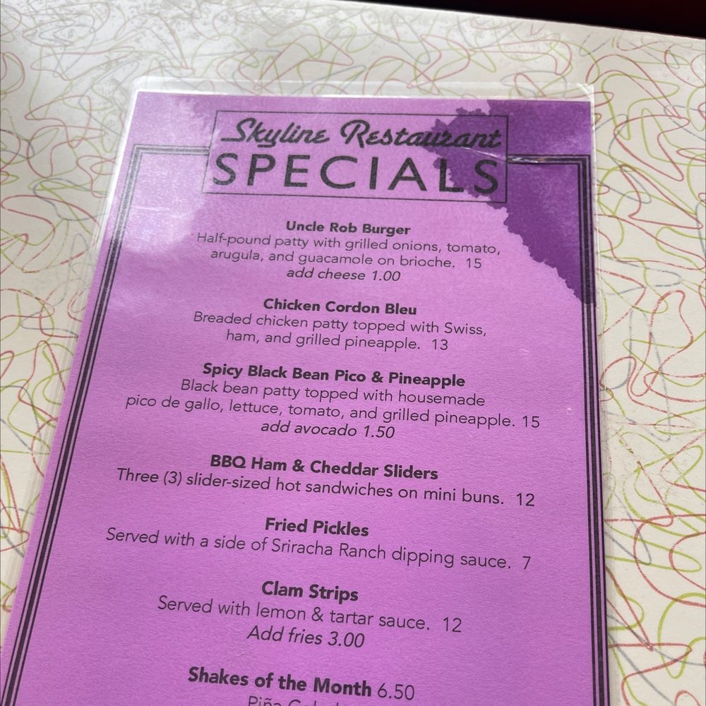 Skyline Restaurant - Special menu - Burgers Near Me - Portland, Oregon Skyline Restaurant - Special menu - Burgers Near Me - Portland, Oregon