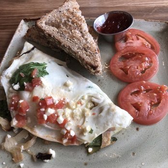 First Watch - Healthy Turkey - egg white omelet with spinach, feta, Turkey, a side of tomatoes, whole grain toast and preserves - Breakfast & Brunch Near Me - Troy, Michigan