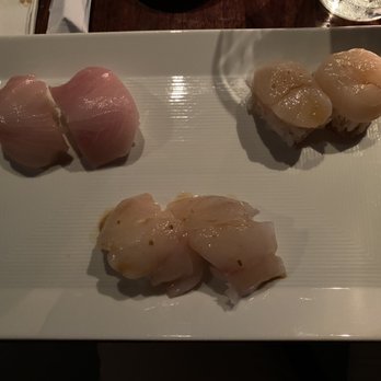 SUGARFISH | Flatiron - Japanese Yellowtail* Sushi (2-Pc) New Zealand Sea Bream* Sushi (1-Pc) Hokkaido Sea Scallops - Sushi Bars Near Me - New York, New York