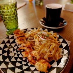 Mamacitas Cafe and Cantina - Mushroom Fettuccine with Shrimp