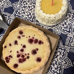 Williamsford Pie - Raspberry-Lemon buttermilk pie! Love it both warmed up and cold.