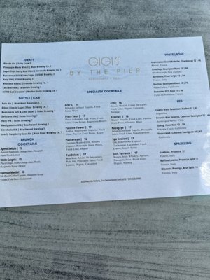 Menu photo 1 GiGi's by The Pier San Clemente, CA Menu photo 1 GiGi's by The Pier San Clemente, CA