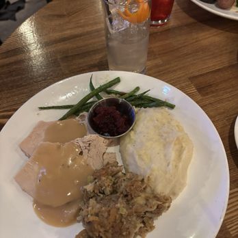 Cafe Whitney - Turkey dinner with cider drink. - New American Near Me - Reno, Nevada