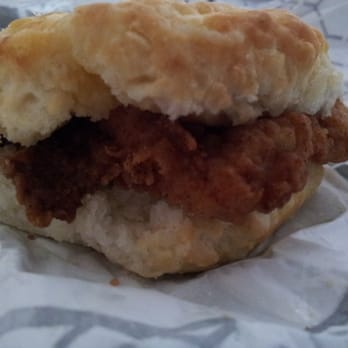 Chick-fil-A - Close up of a chicken biscuit.  Best breakfast sandwich I have had in a long time! - Fast Food Near Me - Santee, California