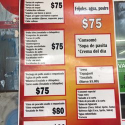 La Terminal - El menú! Todo incluyen por 75 pesos!
