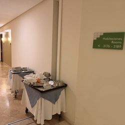 The Grand Mayan at Vidanta Nuevo Vallarta - Dirty dishes sitting in the hallway for two days.